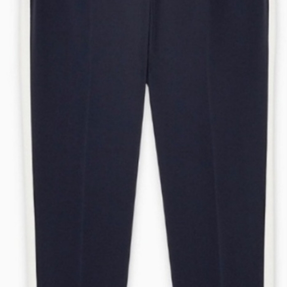 Babaton Aritzia Conan Pant Terado Navy Side Stripe Japanese Crepe Fabric sz 4 - Picture 7 of 10